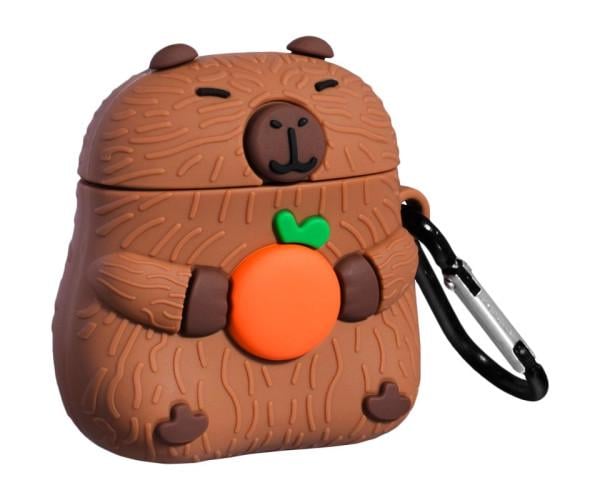 Чехол для наушников Airpods 1/2 Оранжевый/коричневый