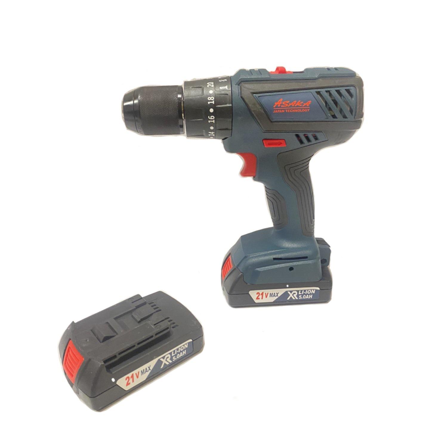Шуруповерт аккумуляторный ASAKA F136 21 V Li-Ion 5000 мАч (10003)