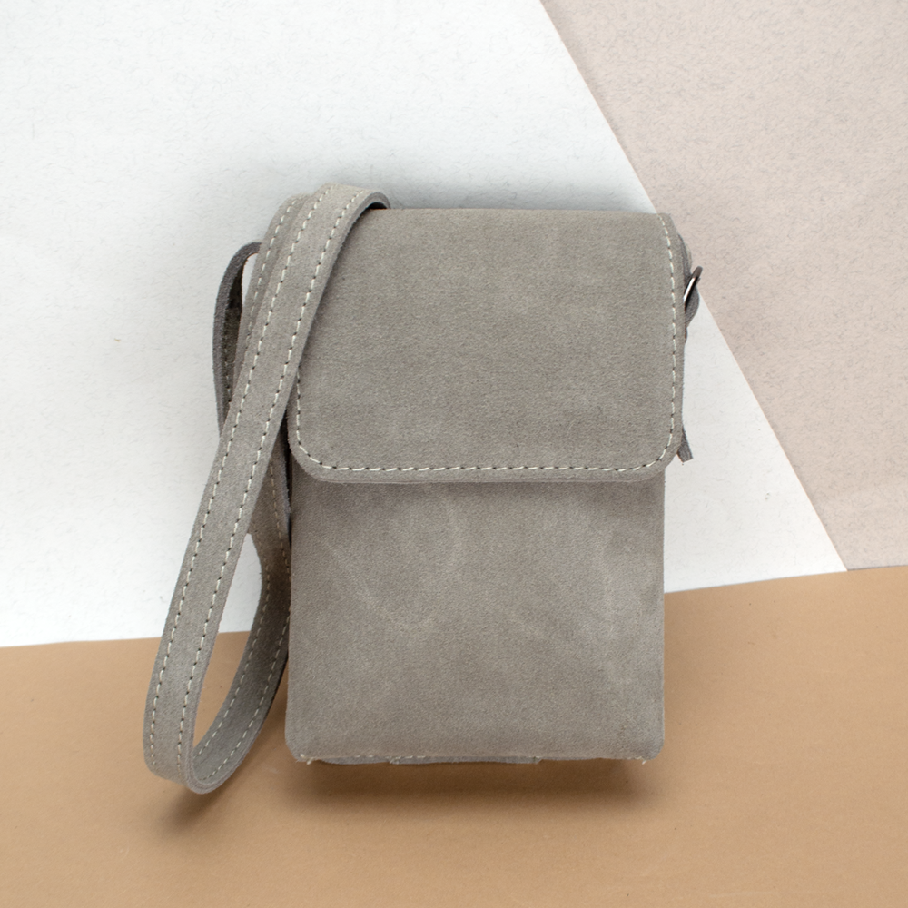 Сумка для телефону жіноча Virginia Conti 03804 замшева Сірий (2401852286) - фото 2 Сумка для телефону жіноча Virginia Conti 03804 замшева Сірий (2401852286) - фото 2