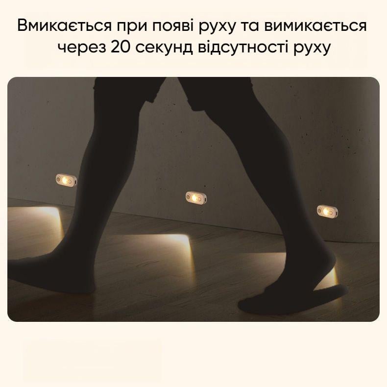 Нічник із датчиком руху NVC Lighting 3000К на акумуляторі (23778532) - фото 2