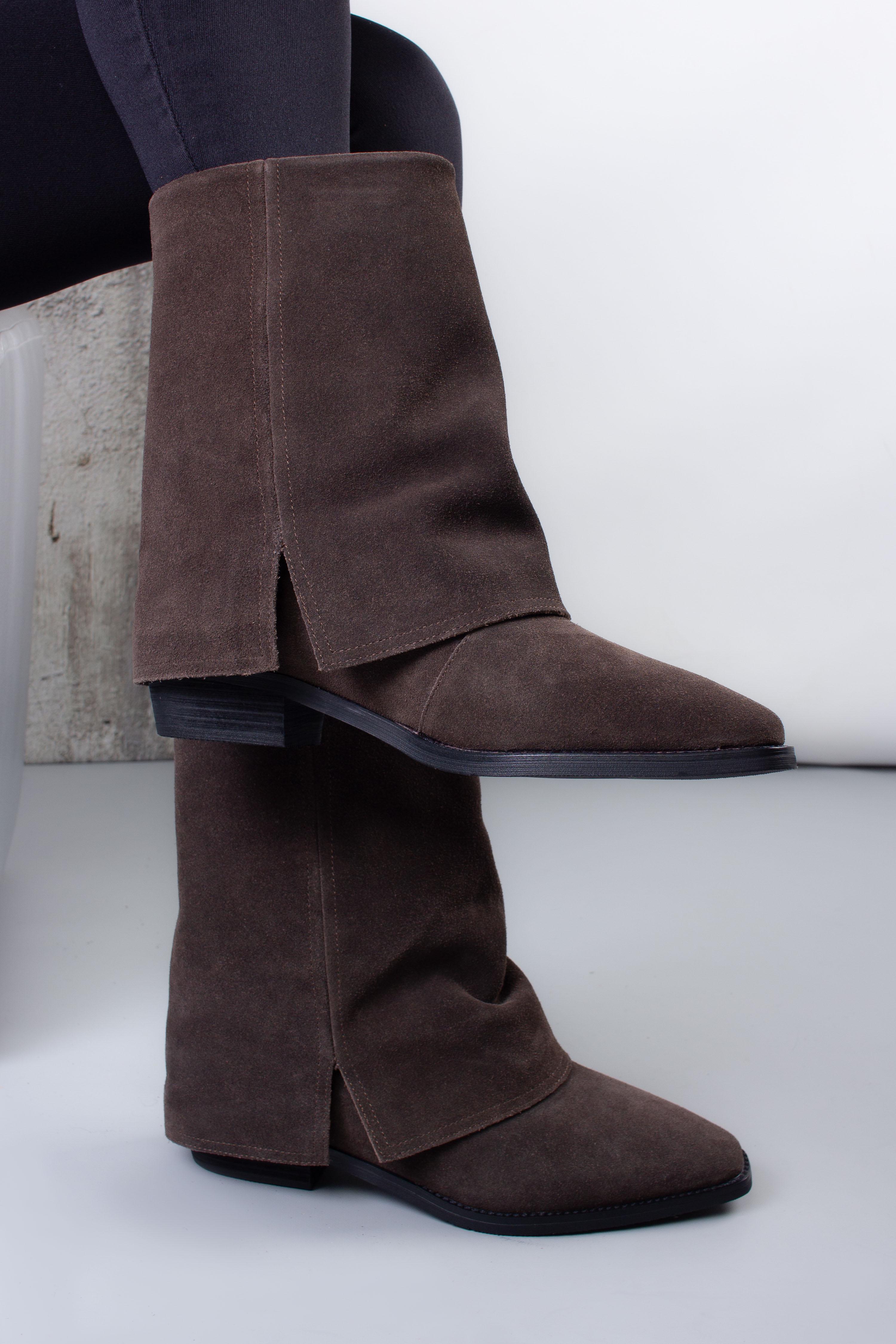 Ботинки женские Where Uwear K350-801-2 346574 натуральная замша р. 38 Коричневый (346574_38)