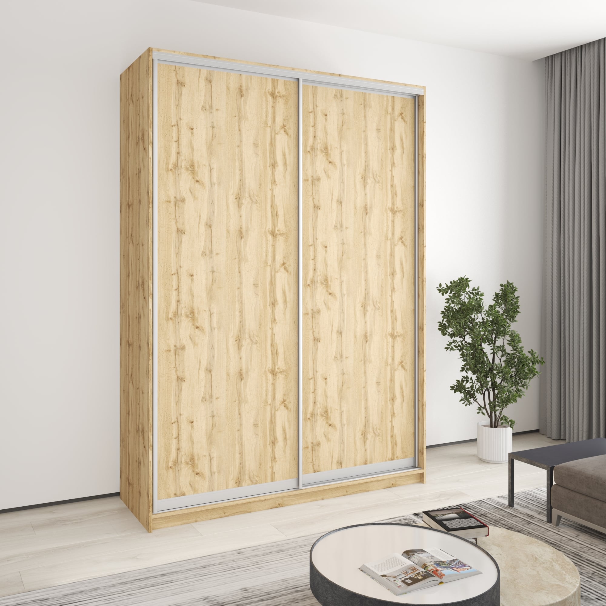 Шафа-купе дводверна Mebel Star Комбо AL MBS-4066 170х45х240 см Дуб тахо (1005252)