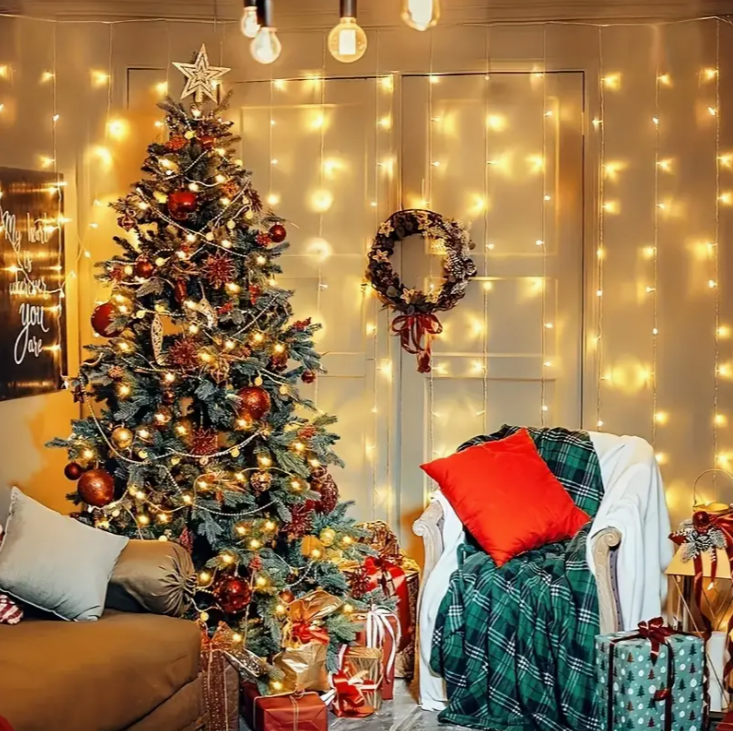 Штора світлодіодна 200 LED на батарейках 8 режимів 2x2 м Білий тепле світло (1133/2) - фото 3 Штора світлодіодна 200 LED на батарейках 8 режимів 2x2 м Білий тепле світло (1133/2) - фото 3