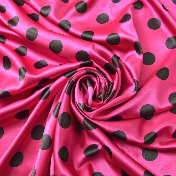 Тканина Ideia Горохи атлас 1,45 м Fuchsia (2200004112923)