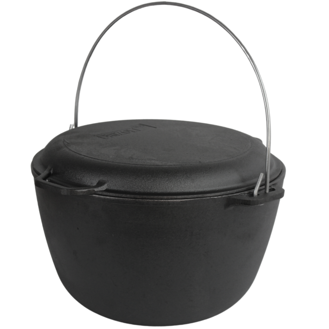 Туристический котел Brizoll чугунный с крышкой-сковородкой 10 л (32542674)