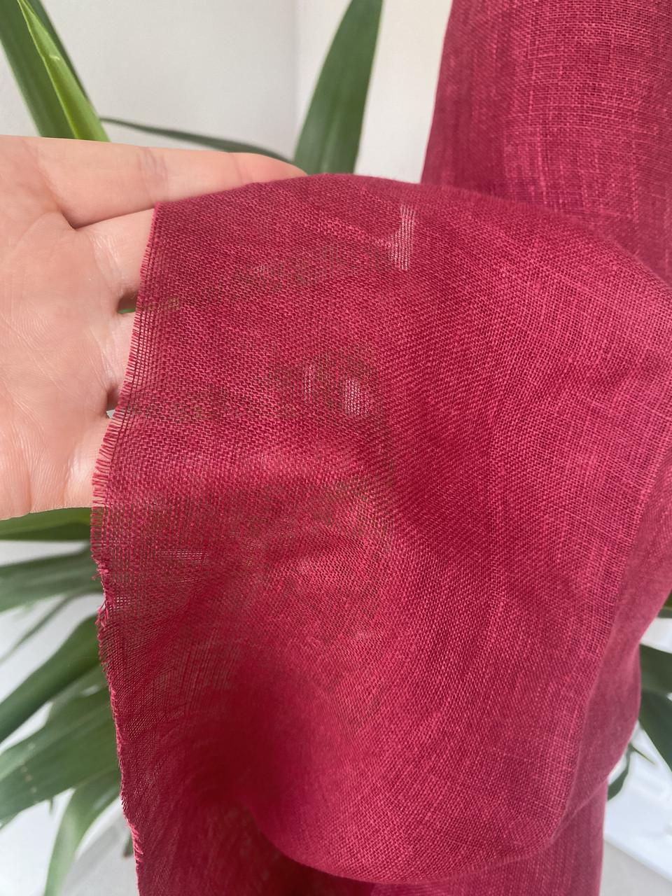 Ткань Линет Бордо LINEN PLUS льняная натуральная марля 150 см Бордовый - фото 4 Ткань Линет Бордо LINEN PLUS льняная натуральная марля 150 см Бордовый - фото 4