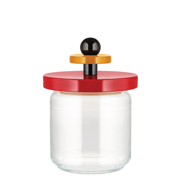 Банка для хранения Alessi с красной крышкой из дерева 750 мл (ES16RED)