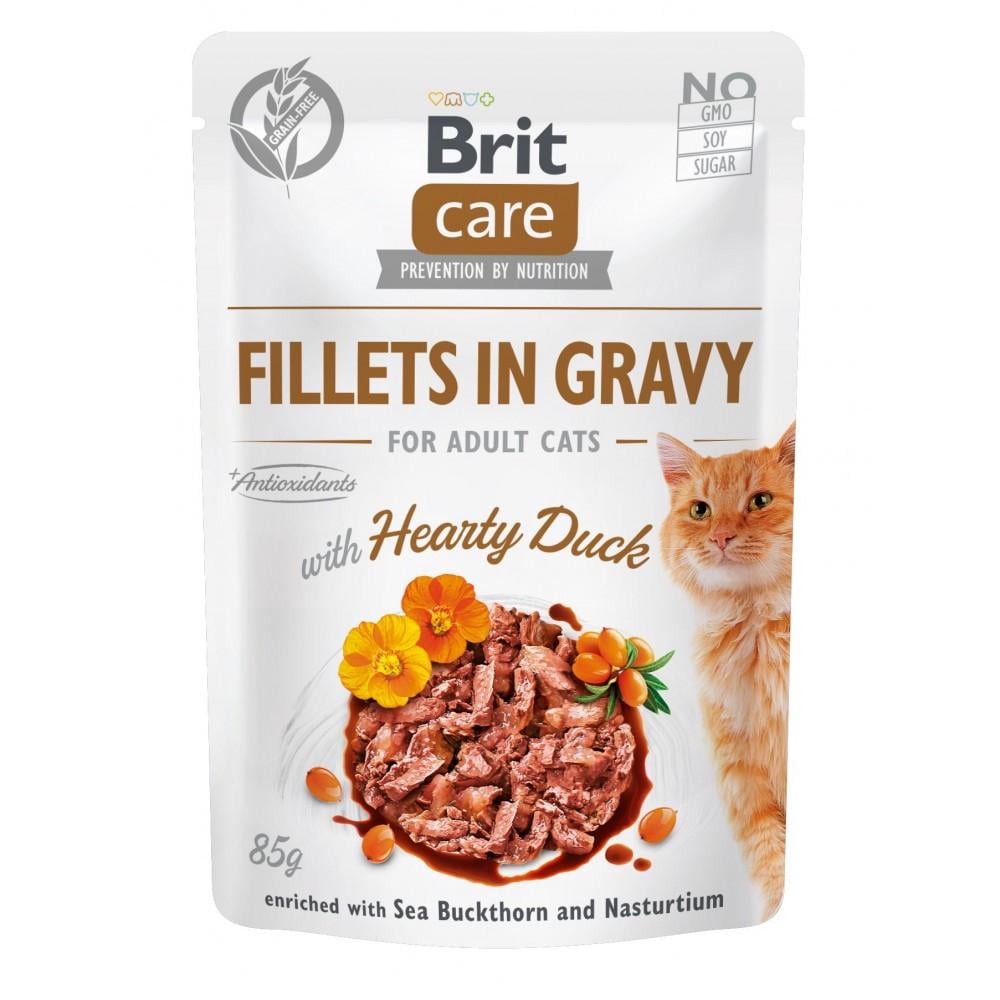Корм влажный Brit Fillets in Gravy Hearty Duck для кошек филе в соусе с уткой 85 г (34806761)