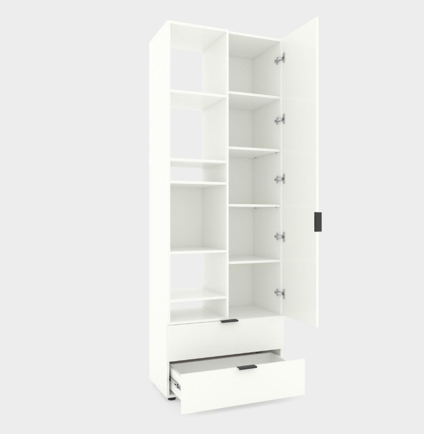 Шкаф Metkas Home A001L ЛДСП 800x420x2300 мм Белый Снег