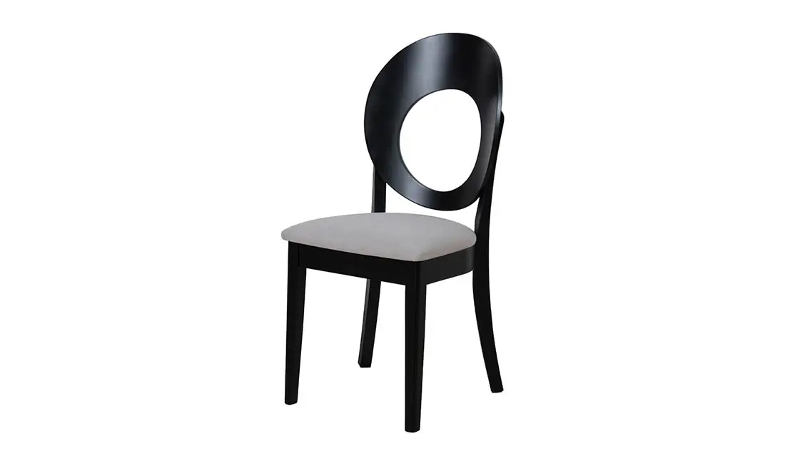 Стілець Емілі масив дерева тканина 450x480x950 мм Сіро-Бежевий/Чорний