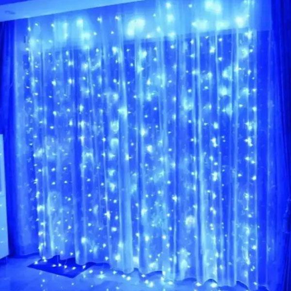 Гирлянда на штору новогодняя Капля росы 200 LED 220 В 3х3 м Синий (LG-173306BL)