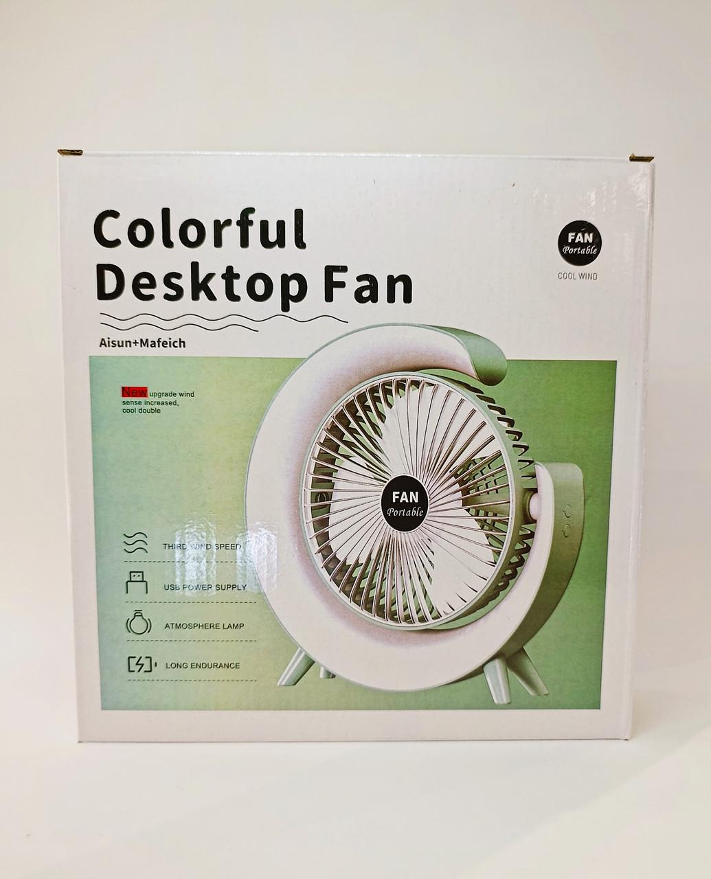 Вентилятор нічник на акумуляторі Зелений - фото 6