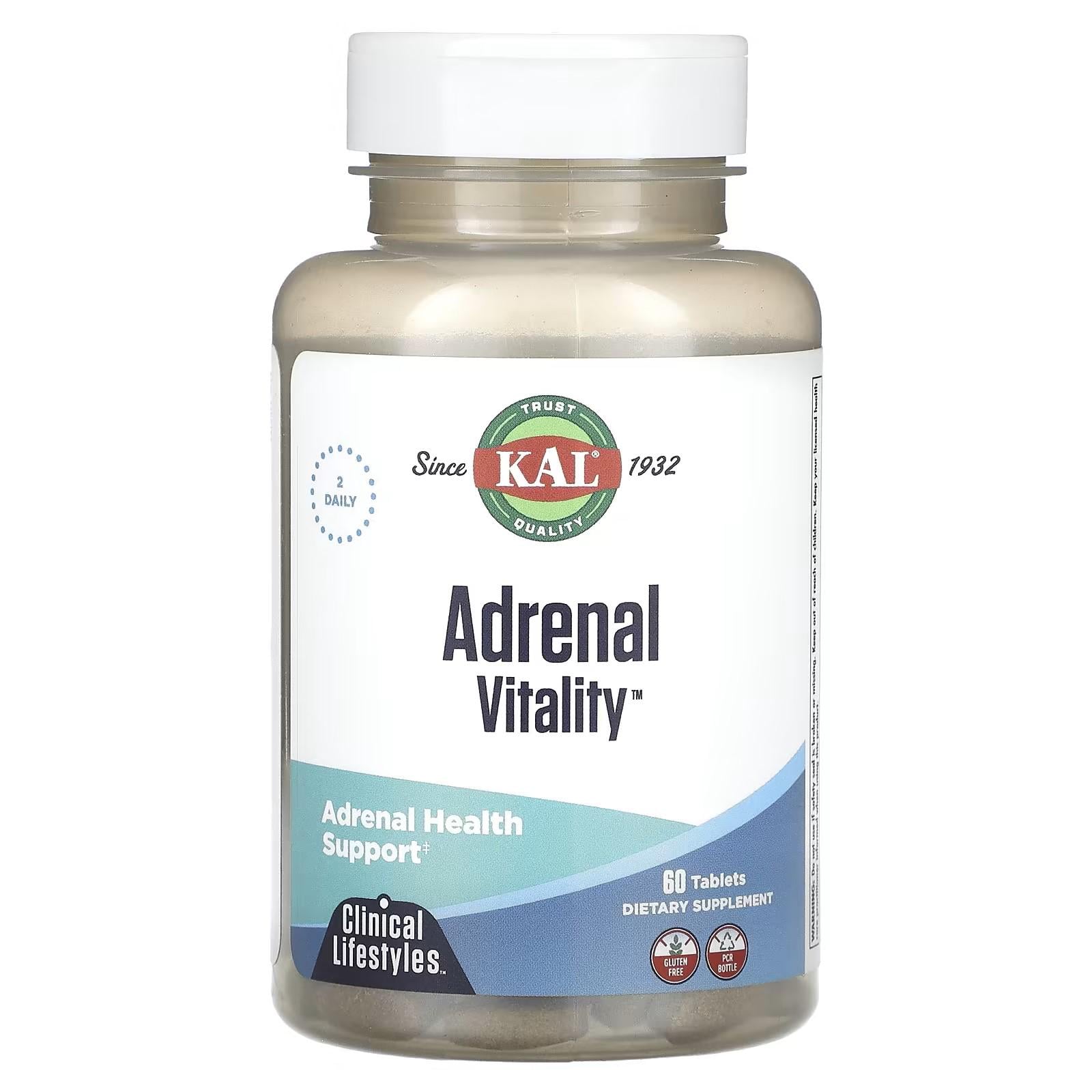 Добавка KAL Adrenal Vitality для поддержки надпочечников 60 таблеток