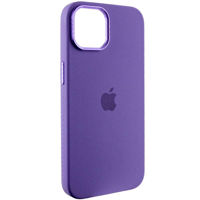 Противоударный чехол Silicone Case Metal Buttons (AA) для Apple iPhone 14 (6.1") Фиолетовый / Iris