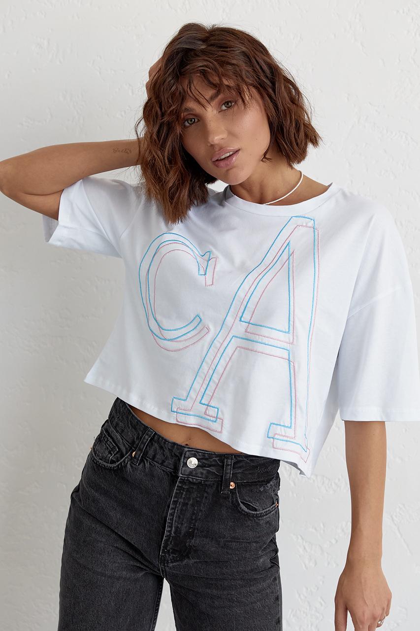 Футболка укороченная L/XL Молочный (11352048)