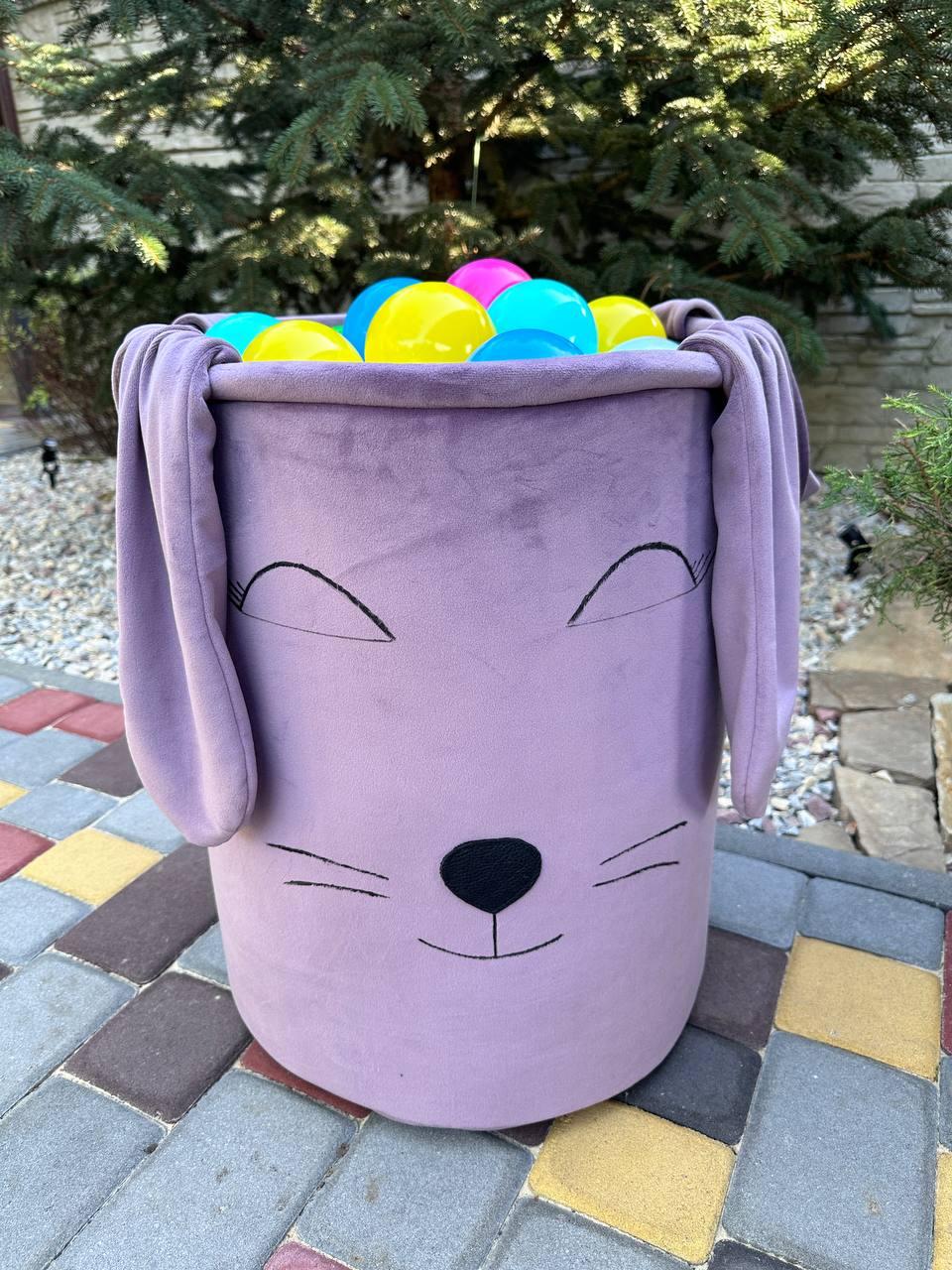Бассейн сухой для детей 100х40 см Лиловый с шариками 200 шт. и корзина h50 см d40 см комплект - фото 5