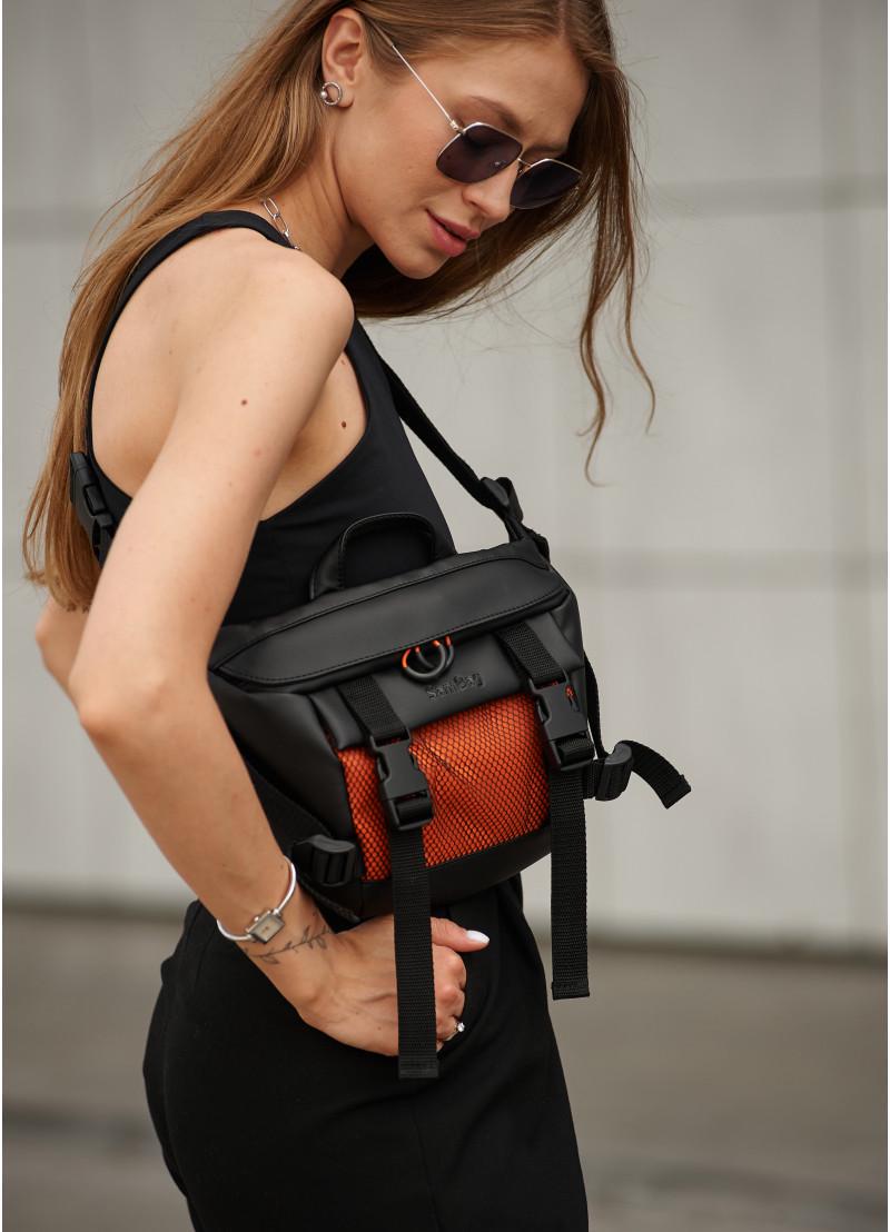 Поясная сумка бананка Sambag Dynamicdart Черно-оранжевая (80411129)