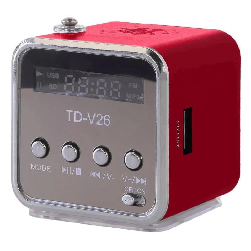 Портативная колонка Lemberger TD-V26 Bluetooth/FM/micro-SD/TF/USB/RGB Красный (3309747)