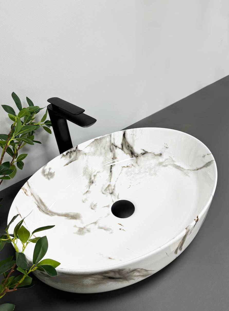 Умивальник VBI UDINE CARRARA SHINY GLOSS накладний (VBI-012101)