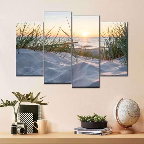 Модульная картина KIL Art Снег на побережье из четырех частей 129x90 см (M4_L_53)