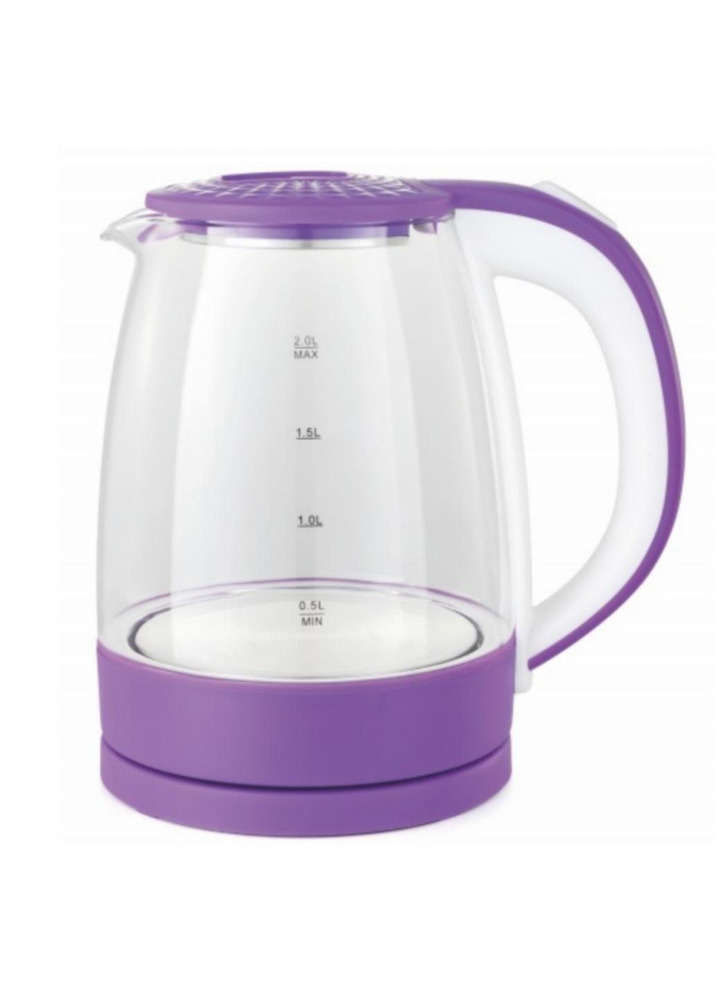 Чайник стеклянный электрический Besser Glass 10327-P стеклянный 1,8 л 1800 W Фиолетовый (10327М)
