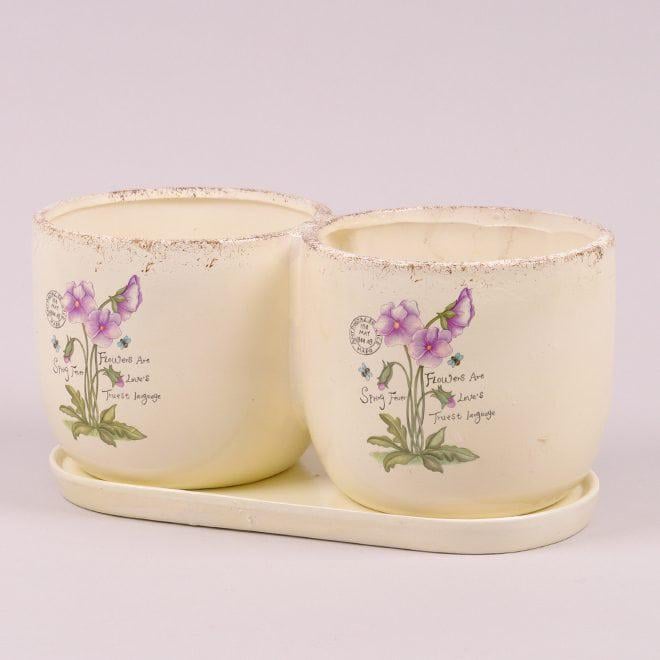 Горшок керамический Flora Двойной (6270)
