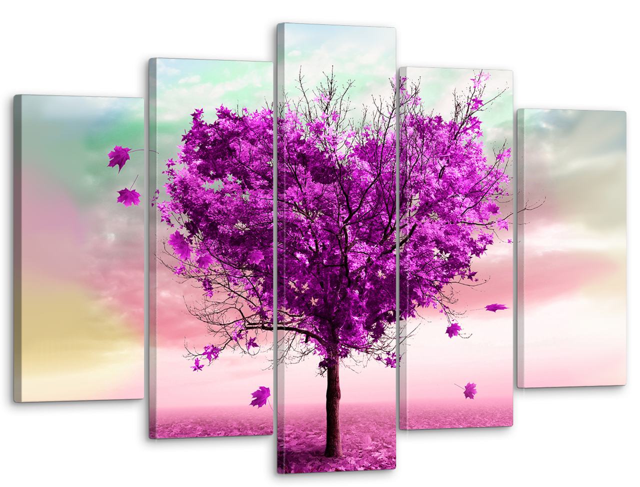 Картина модульная на холсте DK Фиолетовое сердце 80x125 см (MK50063)