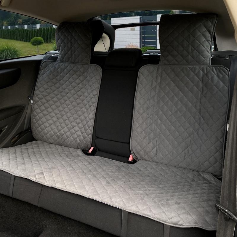 Накидки на сиденье автомобиля с подголовником эко-замша задний комплект Серый (742) - фото 2 Накидки на сиденье автомобиля с подголовником эко-замша задний комплект Серый (742) - фото 2