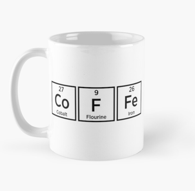 Чашка керамическая с принтом "Сoffee" таблица менделеева 330 мл Белый (ПН32Ч)