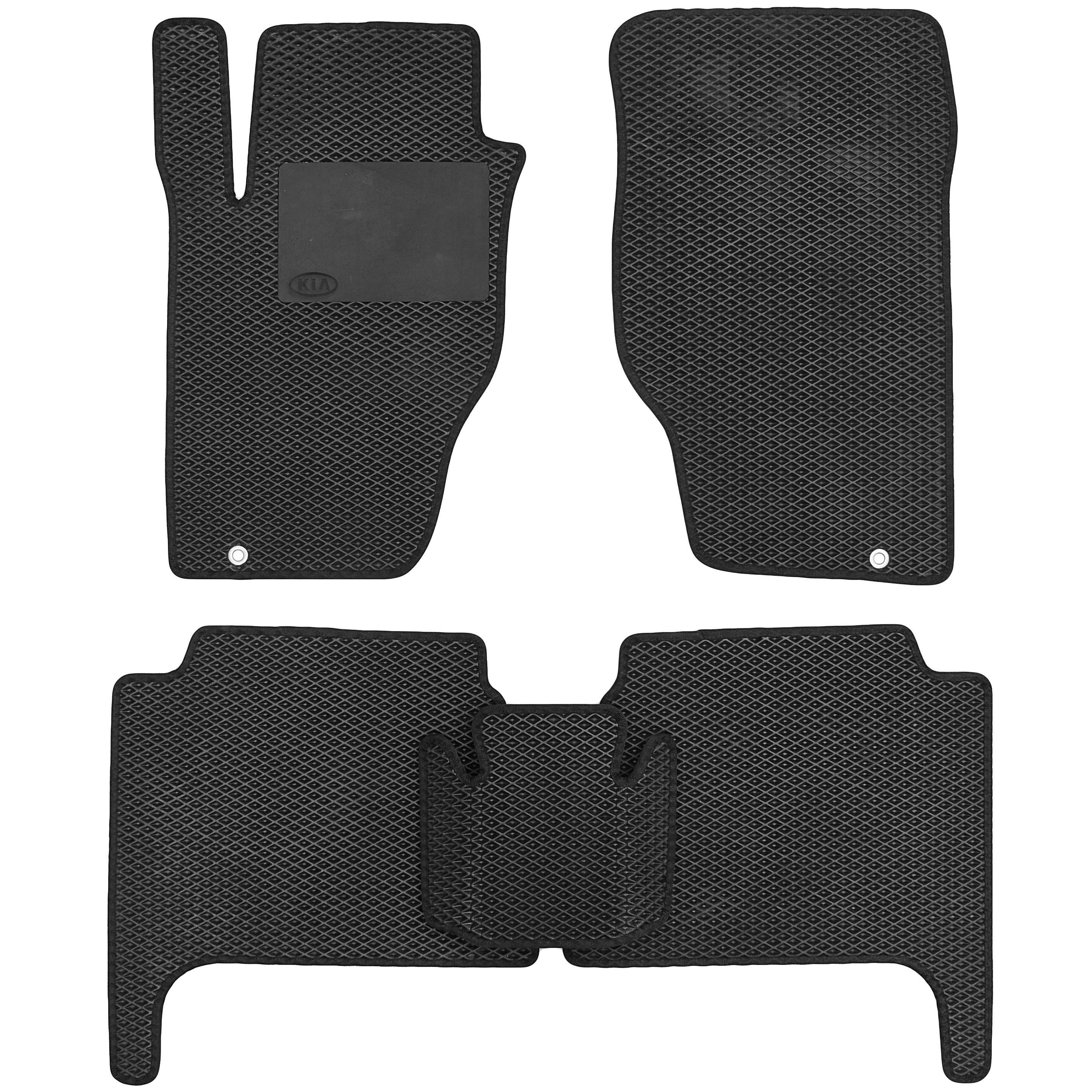 Коврики в салон для Kia Sorento '2003-2009 BL EVA-полимерные Kinetic с подпятником Черный