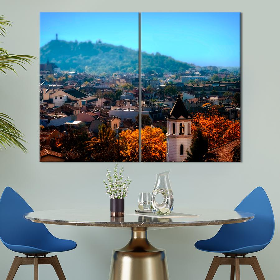 Настенний декор Панорамный вид на город Пловдив 71x51 см (A664-2)