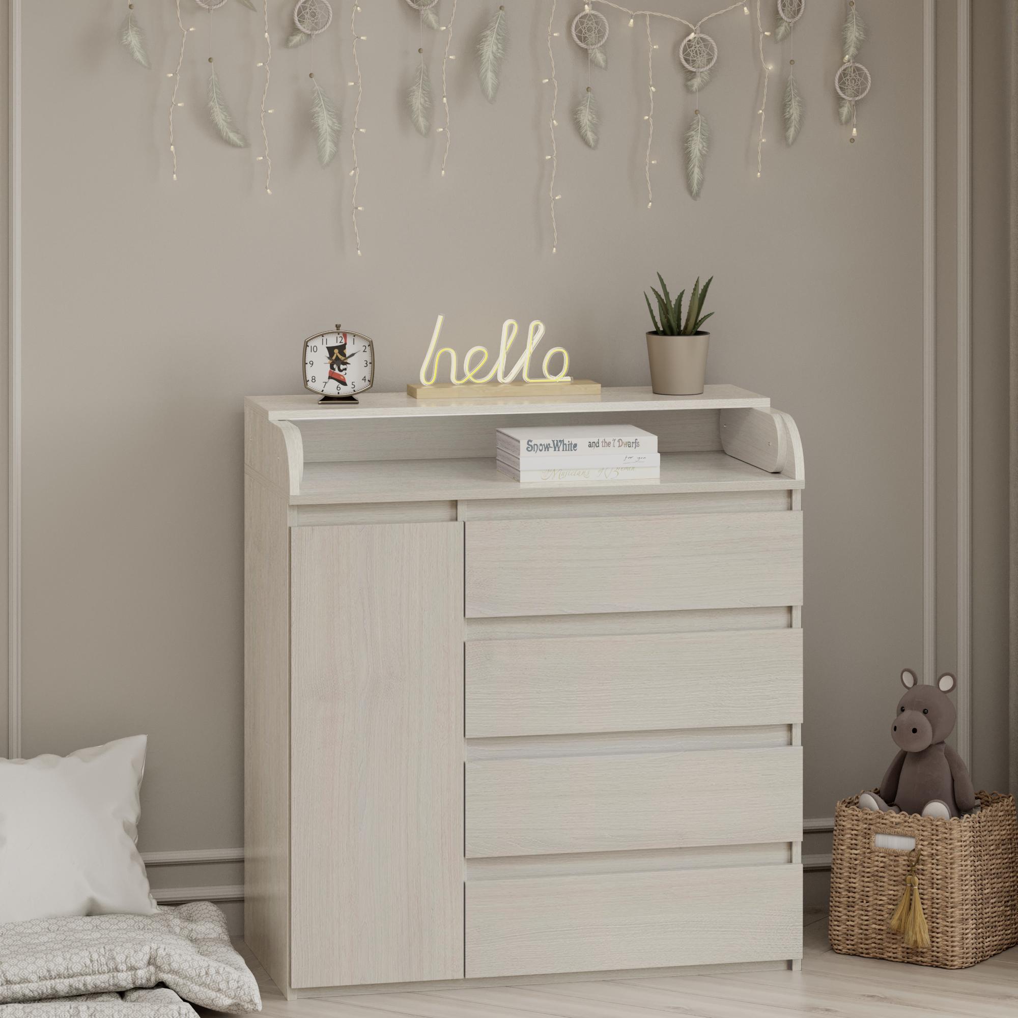 Комод пеленальный Line KPF4+1D 900x450x1020 мм Шамони Светлый Комод пеленальный Line KPF4+1D 900x450x1020 мм Шамони Светлый