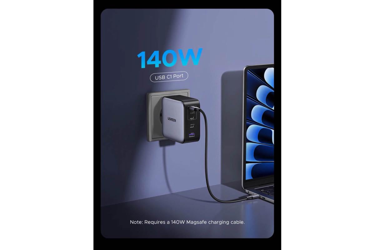 Зарядное устройство UGREEN X764 Nexode 200W GaN Fast Charger 4in1 Grey (35539) - фото 6 Зарядное устройство UGREEN X764 Nexode 200W GaN Fast Charger 4in1 Grey (35539) - фото 6
