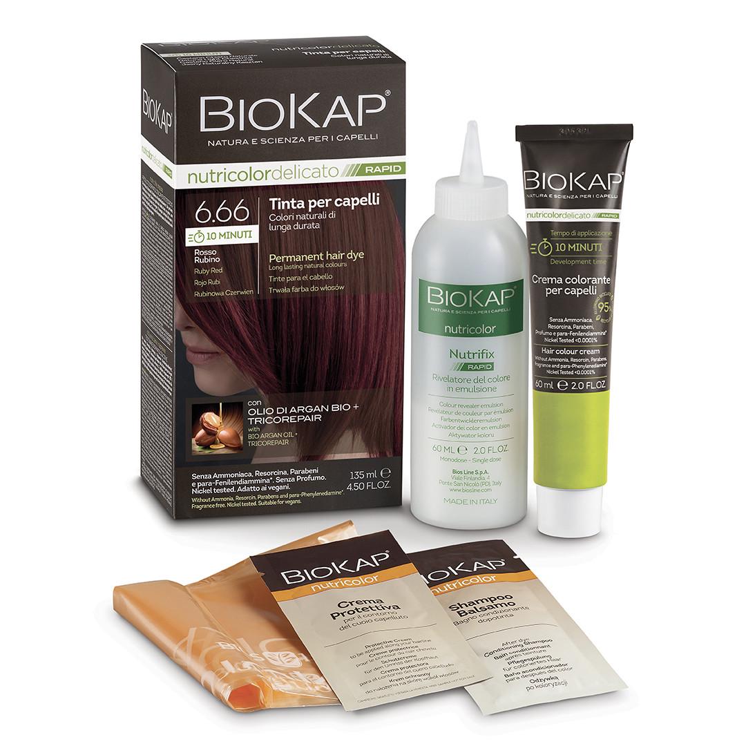 Фарба для волосся Bios Line BioKap Nutricolor Delicato Rapid 135 мл 6.66 Rosso Rubino - фото 1 Фарба для волосся Bios Line BioKap Nutricolor Delicato Rapid 135 мл 6.66 Rosso Rubino - фото 1