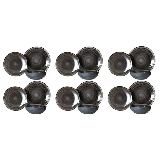 Набор посуды Flora Black Jeans Black 18 пр. (45227)