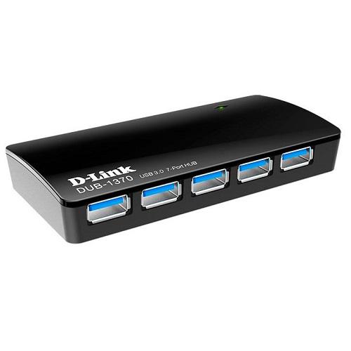 USB-концентратор внешний D-Link 7xUSB3.0/USB3.0/5 Гбит/с Черный (DUB-1370) - фото 2