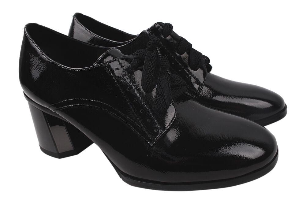 Туфли женские Molka из лаковой кожи р. 37 Черный (115-20DT)