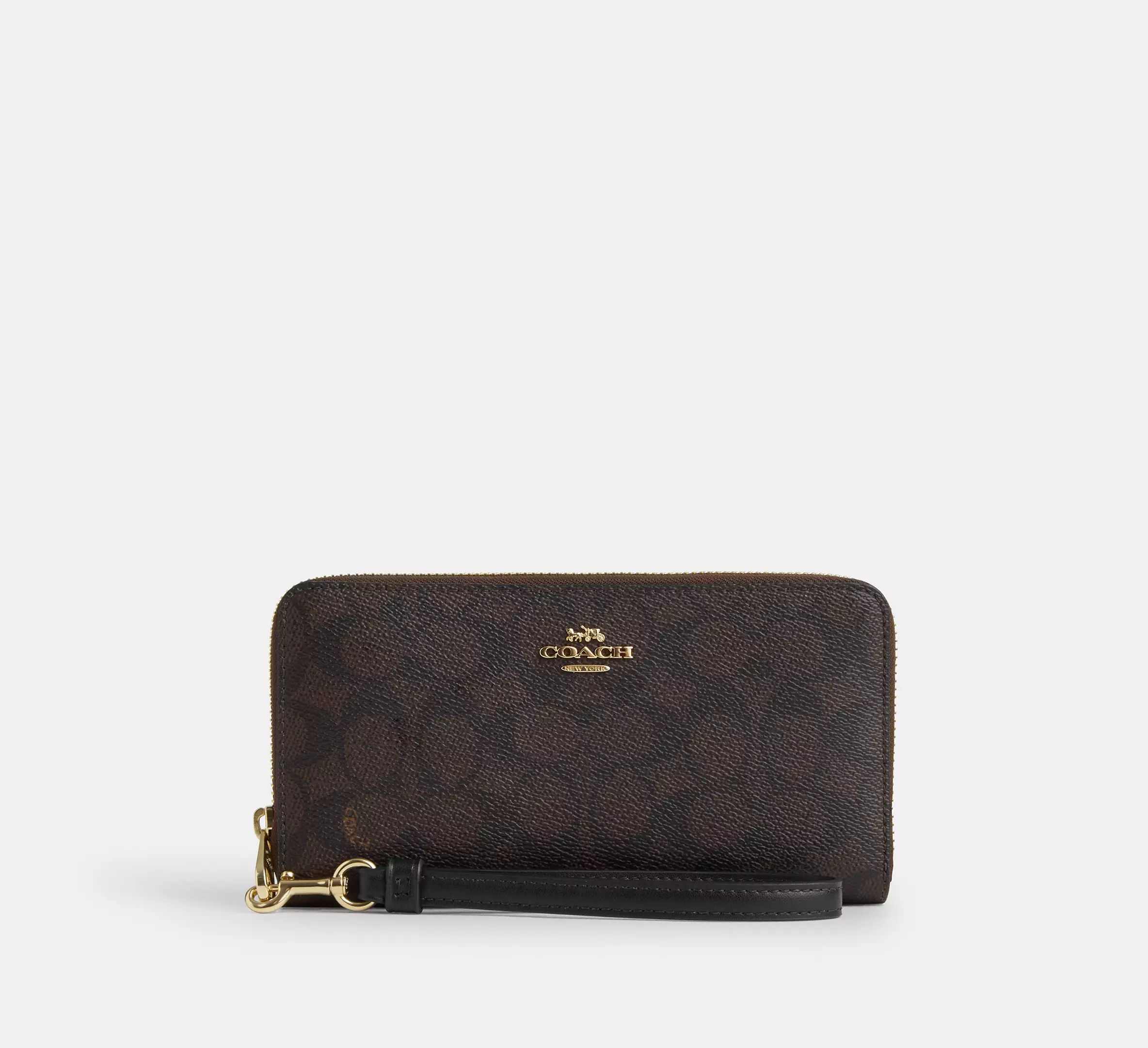 Кошелек Coach Long Zip Around Wallet In Signature Canvas Gold/Walnut/Black Кошелек Coach Long Zip Around Wallet In Signature Canvas Gold/Walnut/Black