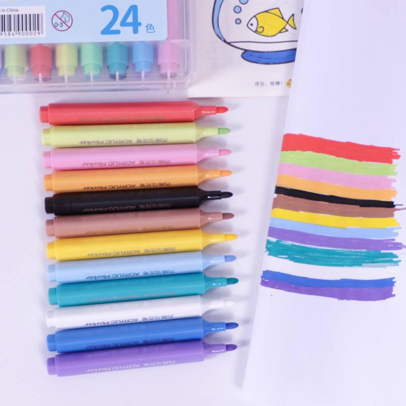 Набір акрилових маркерів  для малювання та творчості  для тканини дерева та кераміки в пластиковому кейсі 48 шт. - фото 2