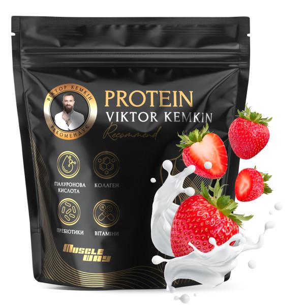 Протеиновый комплекс MuscleWay Viktor Kemkin 80% с микроэлементами 16 порций 500 г Клубника (21-125-pvk-mw-rs500.4)