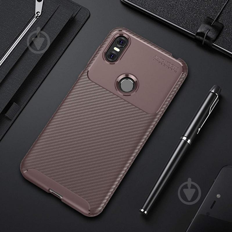 Чохол Carbon Case Motorola P30 Play Коричневий (hub_ESjl18056) - фото 4