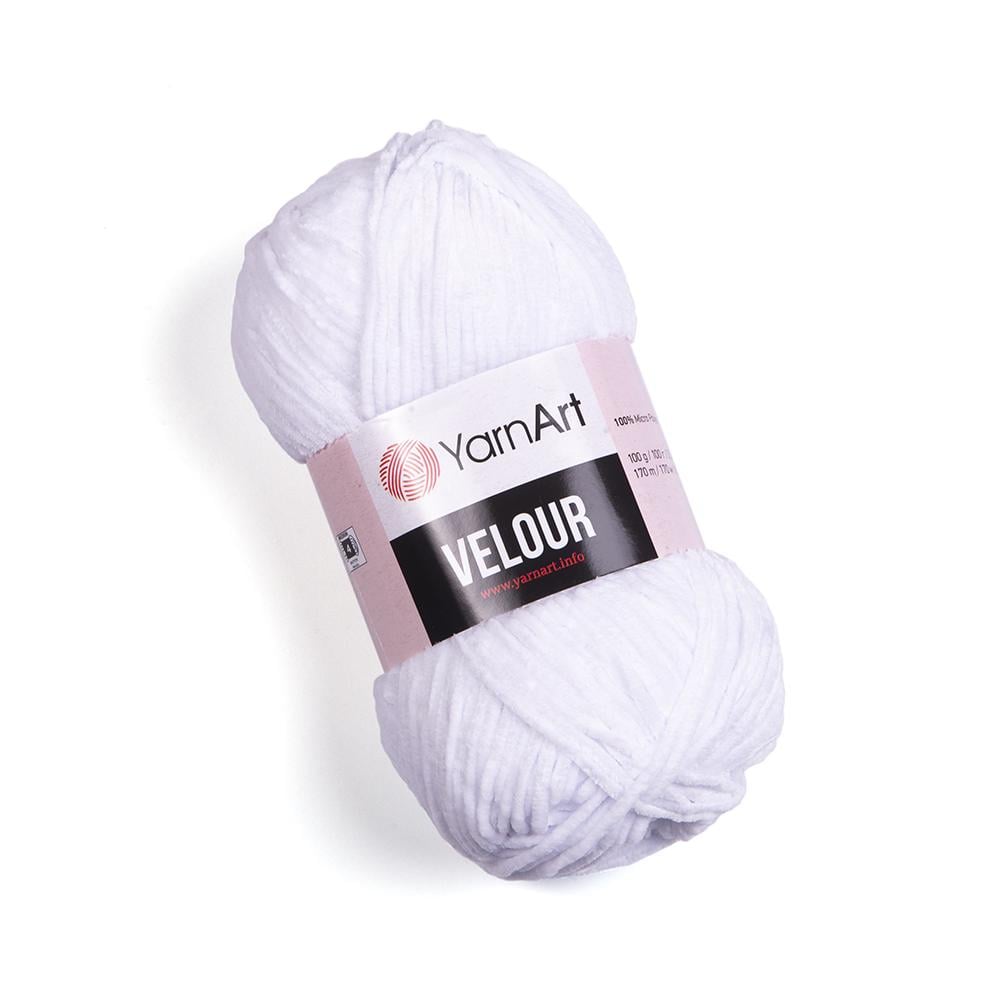 Пряжа велюровая YarnArt Velour 840 белый (2367)