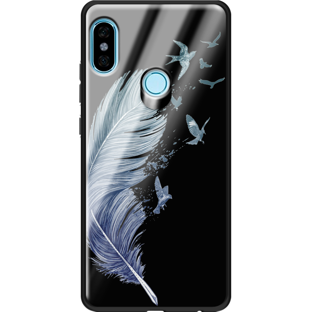 Чехол BoxFace Xiaomi Redmi Note 5 / Note 5 Pro Feather Черный силикон со стеклом (32971-cc38-37747)