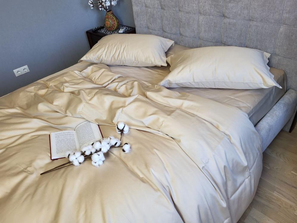 Комплект постельного белья на резинке Моно сатин Premium полуторный/наволочки 50х70/70х70 см Sandy Shore (5772) - фото 2