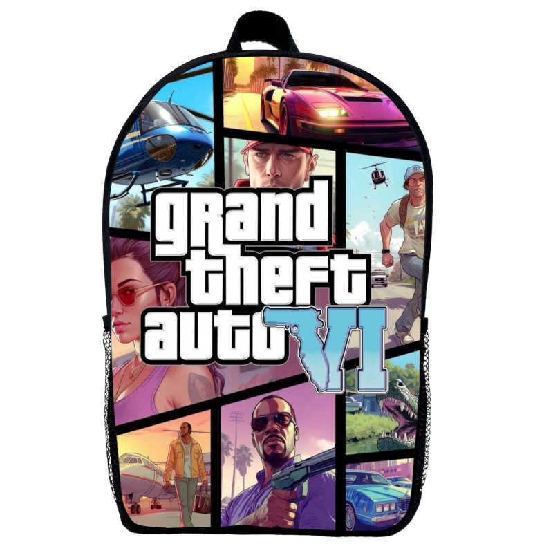 Школьный рюкзак детский с принтом GTA-06 29х21х9 см 5 л Черный (2373001665)