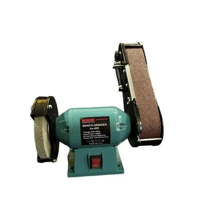 Точило комбинированное BOXER 1500 Вт с диском и шлифовальной лентой круга диаметром 150 мм (BX-402) Точило комбинированное BOXER 1500 Вт с диском и шлифовальной лентой круга диаметром 150 мм (BX-402)