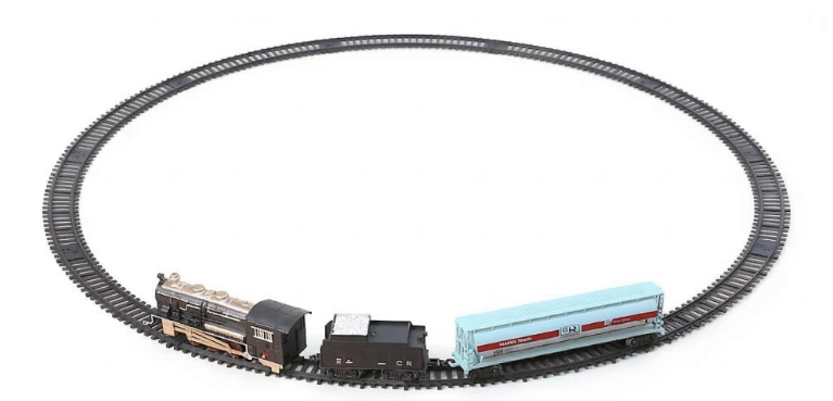 Детская железная дорога на батарейках Lianxiang Classic Train со звуковыми и световыми эффектами (86467)