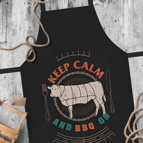 Фартук Presentville "Keep calm and BBQ on" Черный (FRTC_21M017)