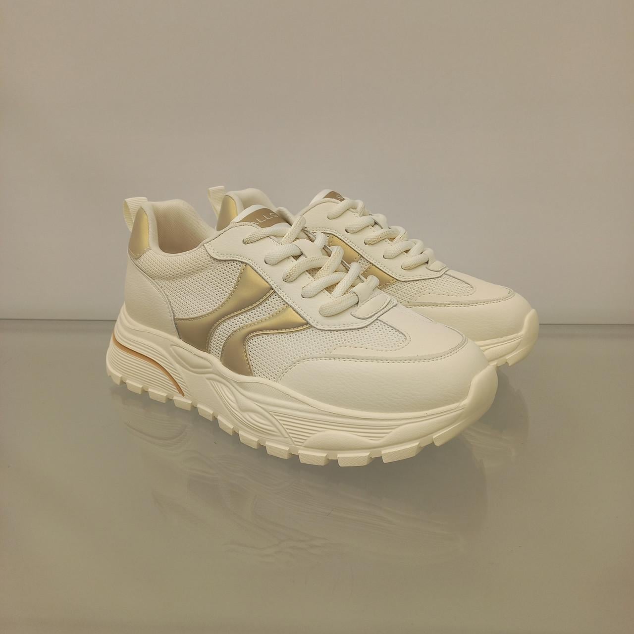 Кроссовки женские с сеткой на платформе р. 36 Молочный (33384709)