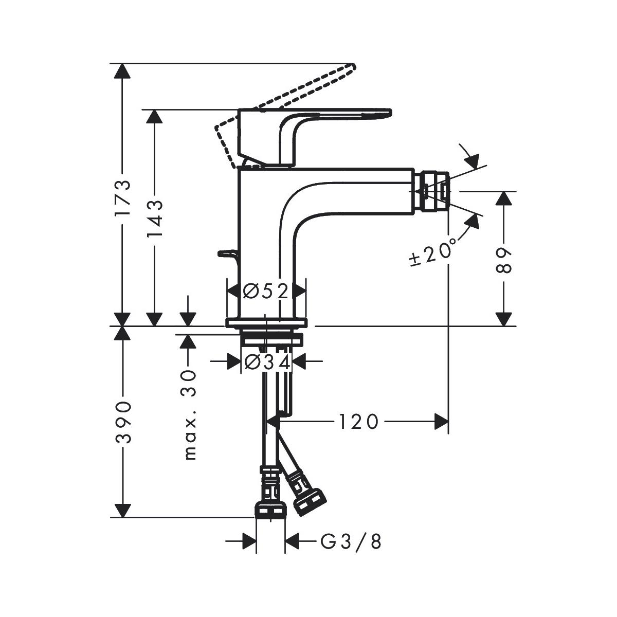 Змішувач для гігієнічного душу Hansgrohe Rebris E на біде 72211670 Чорний (149157) - фото 2 Змішувач для гігієнічного душу Hansgrohe Rebris E на біде 72211670 Чорний (149157) - фото 2